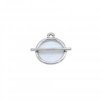 Zinc Alloy Hollow Pendants Round silver color plated vintage & DIY nickel lead & cadmium free Approx Sold By Bag