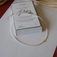 Collares de Moda, Perlas de vidrio, con metal, con 5cm extender cadena, Joyería & para mujer, Blanco, longitud aproximado 40 cm, Vendido por UD