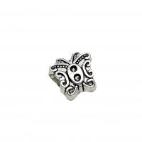 Zinc Alloy Spacer Beads Butterfly silver color plated vintage & DIY nickel lead & cadmium free Approx Sold By Bag