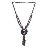 Houten halskettingen, Kokosnoot, met Hout, mode sieraden & voor vrouw, koffie kleur, Lengte Ca 29.92 inch, Verkocht door PC