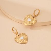Zinc Alloy Drop Earrings Heart Vacuum Ion Plating fashion jewelry Sold By Pair