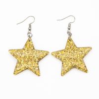 Resin Drop Earring with Zinc Alloy Star Korean style & for woman 40mm Sold By Pair