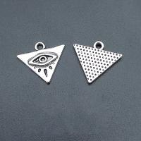Zinc Alloy Pendants Triangle antique silver color plated vintage & DIY nickel lead & cadmium free Approx Sold By Bag