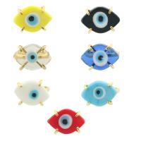 Evil Eye Biżuteria Ring Finger, Mosiądz, Platerowane w kolorze złota, biżuteria moda & dla kobiety, dostępnych więcej kolorów, bez zawartości niklu, ołowiu i kadmu, 25x20x0.7mm, sprzedane przez PC