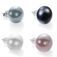 Oorbel sieraden, Plastic Pearl, Ronde, voor vrouw, meer kleuren voor de keuze, 16x16mm, Verkocht door pair