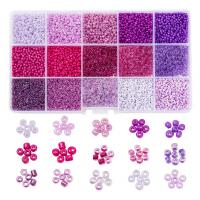 Gemengde Glass Seed Beads, Glas rocailles, met Plastic Box, DIY & 15 cellen & verschillende grootte voor keus, purper, Verkocht door box