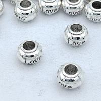 Zinc Alloy Spacer Beads Round silver color plated durable & DIY silver color nickel lead & cadmium free Approx Sold By Bag
