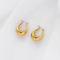 Titanium Steel Lever Back Earring Letter U 18K gold plated for woman & hollow Sold By Pair