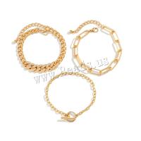 Iron Anklet with Zinc Alloy with 1.9inch extender chain plated three pieces & fashion jewelry & for woman & with rhinestone Length 7.8 Inch Sold By PC