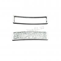Tibetan Style Connector Bar, Rectangle, antique silver color plated, vintage & DIY & 1/1 loop, nickel, lead & cadmium free, 42x11mm, Approx 100PCs/Bag, Sold By Bag