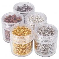 Jern smykker perler, med Plastboks, Runde, forgyldt, du kan DIY & forskellig størrelse for valg, blandede farver, nikkel, bly & cadmium fri, 25x28mm, 5kasser/sæt, Solgt af sæt