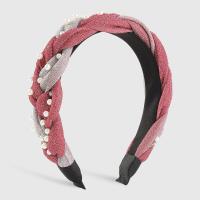 Haarbanden, Doek, met Plastic Pearl, mode sieraden, meer kleuren voor de keuze, 165x30x125mm, Verkocht door PC