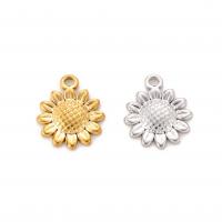 Stainless Steel Flower Pendant 304 Stainless Steel Sunflower Vacuum Ion Plating DIY Sold By PC