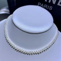 Prirodni Slatkovodni Ogrlica od bisera, Slatkovodni Pearl, s 5cm Produžetak lanac, modni nakit & za žene, bijel, 2.5-3mm, Dužina Približno 33 cm, Prodano By PC