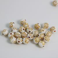Silver Accent Acrylic Beads Round DIY & gold accent 8mm Approx Sold By Bag