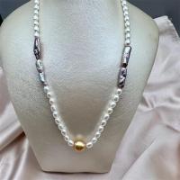 Prirodni Slatkovodni Ogrlica od bisera, Slatkovodni Pearl, modni nakit & za žene, 3-4mm, Dužina Približno 17 inčni, Prodano By PC