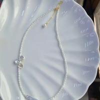 Přírodní Sladkovodní Pearl náhrdelník, módní šperky & pro ženy, bílý, 2.5-3mm, Délka Cca 17 inch, Prodáno By PC