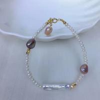 Sötvatten odlade Pearl Bracelet, Freshwater Pearl, mode smycken & för kvinna, vit, 3-4mm, Längd Ca 7 inch, Säljs av PC