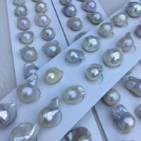 Cultured Baroque Freshwater Pearl Beads DIY & no hole white 11-13mm Sold By Pair