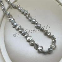 Přírodní Sladkovodní Pearl náhrdelník, Baroko, módní šperky & pro ženy, bílý, 8-9mm, Délka Cca 17 inch, Prodáno By PC