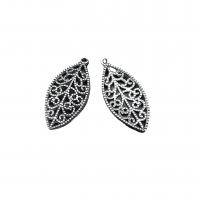 Zinc Alloy Leaf Pendants antique silver color plated vintage & DIY & hollow nickel lead & cadmium free Approx Sold By Bag