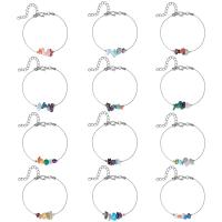 Brass Bracelet & Bangle with Gemstone 12 Signs of the Zodiac platinum color plated for woman nickel lead & cadmium free Length Approx 16-22 cm Sold By PC