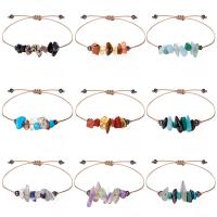 Fashion Create Wax Cord Bracelets with Gemstone irregular handmade Bohemian style & adjustable & for woman Length Approx 15-30 cm Sold By PC