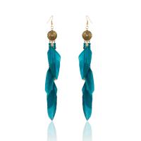 Fashion Feather Earring Zinc Alloy with Feather plated fashion jewelry nickel lead & cadmium free Sold By Pair