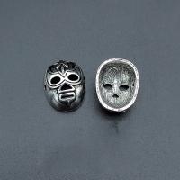 Zinc Alloy Connector Mask antique silver color plated vintage & DIY & 1/1 loop nickel lead & cadmium free Approx Sold By Bag