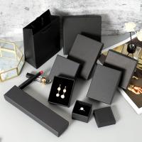 Jewelry Gift Box Paper black Sold By PC