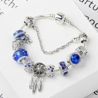 Zinc Alloy Bracelet with Lampwork plated fashion jewelry & micro pave cubic zirconia & for woman nickel lead & cadmium free Sold By PC