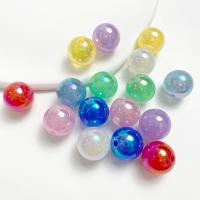 Jelly Style Akryl perler, Runde, du kan DIY, flere farver til valg, 16mm, Hole:Ca. 3mm, 10pc'er/Bag, Solgt af Bag