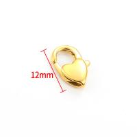 Stainless Steel Lobster Claw Clasp, 304 Stainless Steel, Heart, Vacuum Ion Plating, DIY, more colors for choice, 12mm, Sold By PC