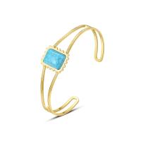 Stainless Steel Bangle 316 Stainless Steel with turquoise Vacuum Ion Plating fashion jewelry & for woman two different colored 18.80mm Sold By PC