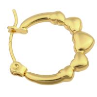 Messing oorringen, gold plated, mode sieraden & voor vrouw, gouden, 18x17x2mm, 6paren/Lot, Verkocht door Lot