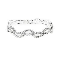 Rhinestone Bracelet with Brass silver color plated for woman 8mm Length Approx 18 cm Sold By PC