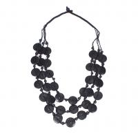 Modny naszyjnik, Kokos, trzy warstwy & biżuteria moda & dla kobiety, czarny, długość około 23.23 cal, sprzedane przez PC