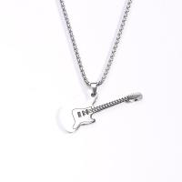 Titanium Steel Necklace Guitar polished fashion jewelry & Unisex original color Length Approx 27.5 Inch Sold By PC