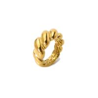 304 rostfritt stål Finger Ring, 18K guldpläterad, mode smycken & för kvinna, 10mm, Storlek:7, Säljs av PC