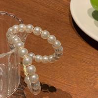 Oorbel sieraden, Plastic Pearl, mode sieraden & voor vrouw, wit, 55mm, Verkocht door pair