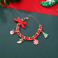 Christmas Holiday Bracelet Zinc Alloy Christmas Design & fashion jewelry & for woman & enamel red nickel lead & cadmium free Length Approx 15-20 cm Sold By PC
