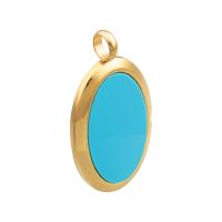 Acrylic Pendants 304 Stainless Steel with Acrylic Vacuum Ion Plating fashion jewelry & Unisex golden Approx 4.3mm Sold By PC