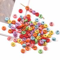Akril ékszerek gyöngyök, DIY, kevert színek, 7x7.40mm, Lyuk:Kb 1.4mm, 100PC-k/Bag, Által értékesített Bag