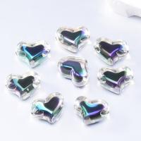 Bead in Bead Acrylic Beads Heart DIY multi-colored Approx 3mm Sold By Bag