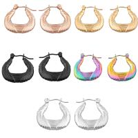 Stainless Steel Lever Terug Earring, 304 roestvrij staal, mode sieraden & voor vrouw, meer kleuren voor de keuze, 22x20mm, Verkocht door pair