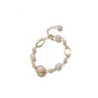 Freshwater Pearl Bracelet with Brass real gold plated & for woman Length Approx 8.3 Inch Sold By PC