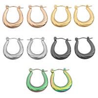 Stainless Steel Lever Terug Earring, 304 roestvrij staal, mode sieraden & voor vrouw, meer kleuren voor de keuze, 23x18mm, Verkocht door pair
