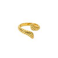 Stainless Steel Finger Ring 304 Stainless Steel 18K gold plated fashion jewelry & Unisex golden 14.86mm Sold By PC