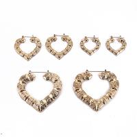 Iron Earring gold color plated three pieces & fashion jewelry & for woman golden Sold By Set