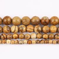 Picture Jasper Beads Round DIY Sold Per Approx 37 cm Strand
